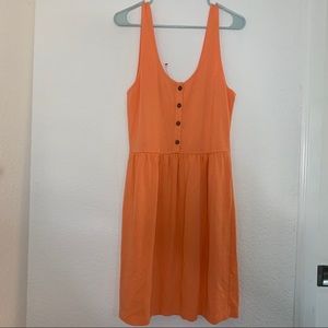 J Crew Skater Dress Sun Dress Orange Buttons Cute